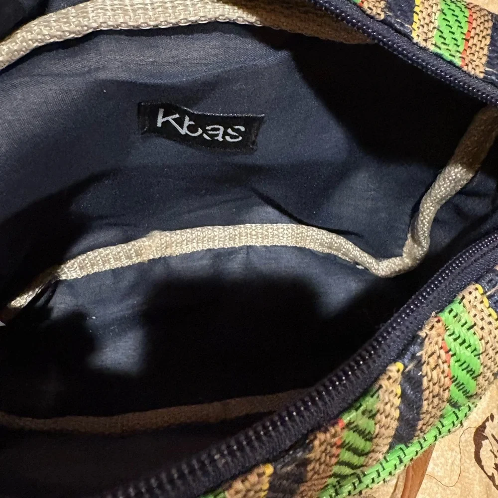 KBAS crossbody bag  blue, green, tan